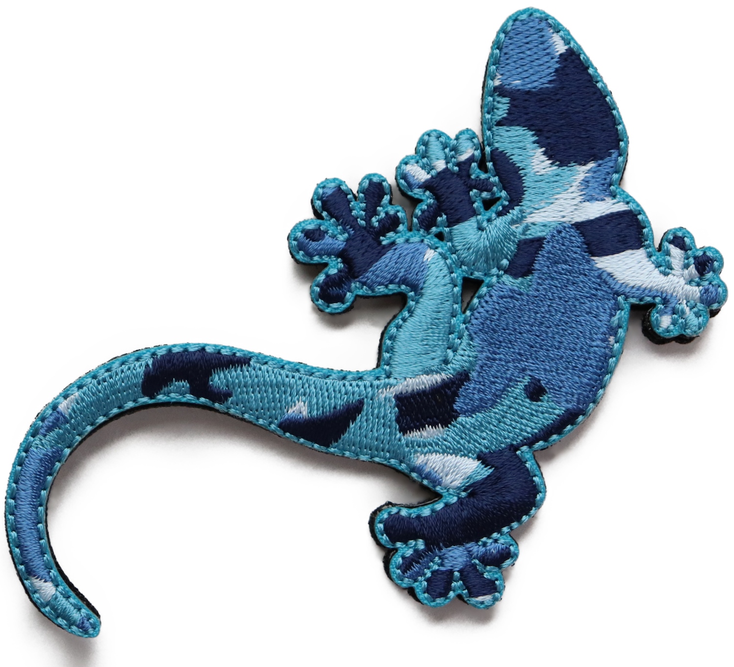 ワッペン トカゲ 青